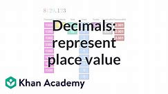 Decimals: choosing a number to represent place value | Decimals | Pre-Algebra | Khan Academy