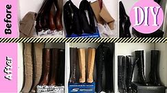 DIY How to organize your boots for less than 50 cents Dollar Store Idea | Kali Sanchez Vlogs