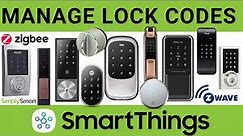 Manage Smart Lock Codes in SmartThings App (2020)