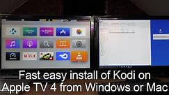 Easy fast simple 7 day install of Kodi on Apple TV 4 Windows PC or Mac without jailbreak no Xcode