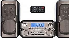 Magnavox MM435M-BK 3-Piece Compact CD Shelf System with Digital FM Stereo Radio, Bluetooth Wireless Technology, and Remote Control in Black | LCD Display | AUX Port Compatible | 2022 Version |