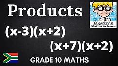 Products Grade 10: binomial x binomial