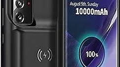 NEWDERY Battery Case for Galaxy Note 20 Ultra 10000mAh, Fast Charging & Qi Wireless & Android Auto Supported, Extended Backup Charger Case for Samsung Galaxy Note 20 Ultra 5G (6.9") Black