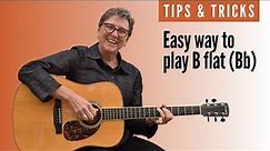 Learn an easy way to play the B flat (Bb) chord on the guitar