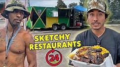 Eating At SKETCHY Restaurants For 24 Hours... AGAIN