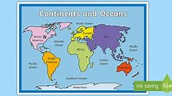 Continents and Oceans Map