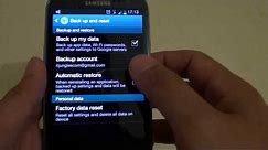 Samsung Galaxy S3: How to Enable Backup my Data