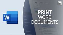 Word Tutorial - How to PRINT documents