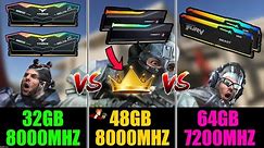 32GB vs 48GB vs 64GB DDR5 MAX OC BENCHMARKS 😱😱