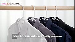 HOUSE DAY Plastic Hangers 100 Pack Durable & Space Saving Clothes Hangers Bulk Coat Hangers Grey with Non-Slip Hook Lightweight Hangers for Clothing, Shirts, Pants, Dresses & Ideal for Everyday Use