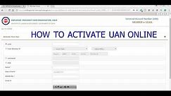How to activate UAN account online