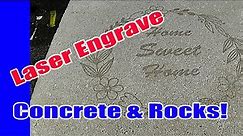 Laser Engrave on concrete pavers, bricks and rocks with Tio2.