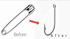 Make your own fishing hook with a safety pin
