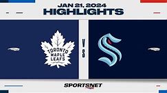 NHL Highlights | Maple Leafs vs. Kraken - January 21, 2024