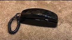 1990 AT&T 210 Black Corded Trimline Telephone | Initial Checkout