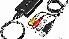 AMANKA RCA to HDMI, 1080P RCA Composite CVBS AV to HDMI Video Audio Converter Adapter with USB Charge Cable Compatible with PC Laptop Xbox PS4 PS3 TV STB VHS VCR Camera DVD