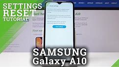 How to Reset Settings in SAMSUNG Galaxy A10 - Restore Configuration