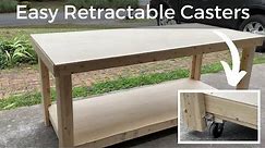 Easy 2x4 Workbench/Outfeed Table | DIY Retractable Casters