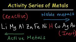 Activity Series of Metals & Elements - Chemistry