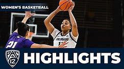 Washington vs. No. 25 Colorado | Game Highlights | Women's College Basketball | 2022-23 Season