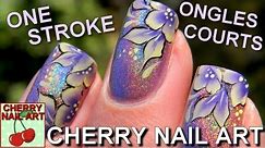 NAIL ART ONE STROKE fleurs ongles courts