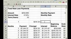 How to find Interest & Principal payments on a Loan in Excel