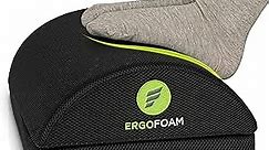 ErgoFoam Foot Rest for Under Desk at Work - Chiropractor Endorsed 2in1 Adjustable Premium Under Desk Footrest - Ergonomic Desk Foot Rest with High-Density Compression-Resistant Soft Foam (Black, Mesh)