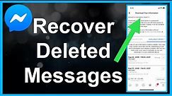 How To RECOVER Deleted Messages On Messenger!