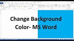 Ms Word Background Color Change