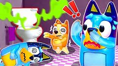 Bluey And The Monstrous Toilet😿💔 | BLUEY Toy Playset for Kids | Pretend Play with Bluey Toys