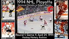 1994 R1G4 Calgary Flames at Vancouver Canucks. (Pavel Bure vs Theoren Fleury). HD VHS-Digital