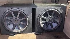 Two 15 inch kicker subwoofers 3000 watt brutus amp basss not boosted
