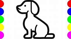 Dog Drawing Pictures Easy Art For Kids Coloring Clipart Art | Jolly Toy