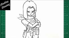 How to Draw Android 17 - Dragon Ball Z