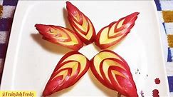 Art In Apple Leaf Fruit carving - Fruit Cutting & Design For Beginners