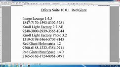Red Giant Effects suite 12.1 Serial Number