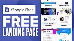 How to Create Free Landing Page on Google Sites (2024) Tutorial