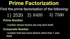 Prime Factorization Review