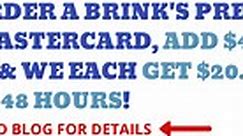 Activate Brinks Get FREE $20.00 On Card Instantly
