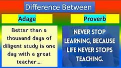 Difference Between Adage and Proverb