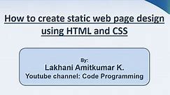 How to create static web page using HTML and CSS