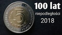 5 zlotych 100 lecie odzyskania przez Polskę niepodległości numizmatyczny okaz