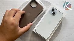 Unboxing iPhone 15 - Blue & FineWoven Case with MagSafe - Taupe