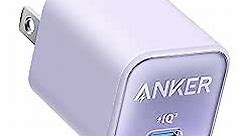 USB C GaN Charger 30W, Anker 511 Charger (Nano 3), PIQ 3.0 Foldable PPS Fast Charger for iPhone 14/14 Pro/14 Pro Max/13 Pro/13 Pro Max, Galaxy, iPad (Cable Not Included) - Lilac Purple