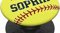 Softball Sophia Customized Gift Personalized Girls Name PopSockets PopGrip: Swappable Grip for Phones & Tablets