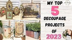Top 5 Decoupage DIYs of 2023 | DIY Wall Art | Decoupage on Fabric | Thrift Flips