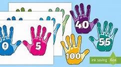 Counting in 5s Numbers on Hands Display Activity