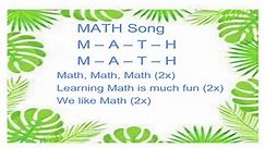 MATH SONG FOR KIDS