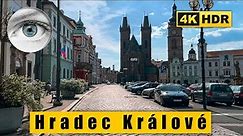 Czech Republic 4K walk: Hradec Králové - Old Town and central park 🇨🇿 HDR 60fps ASMR