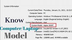 How To Know The Model Of Your Computer / Laptop | Check PC Model Number